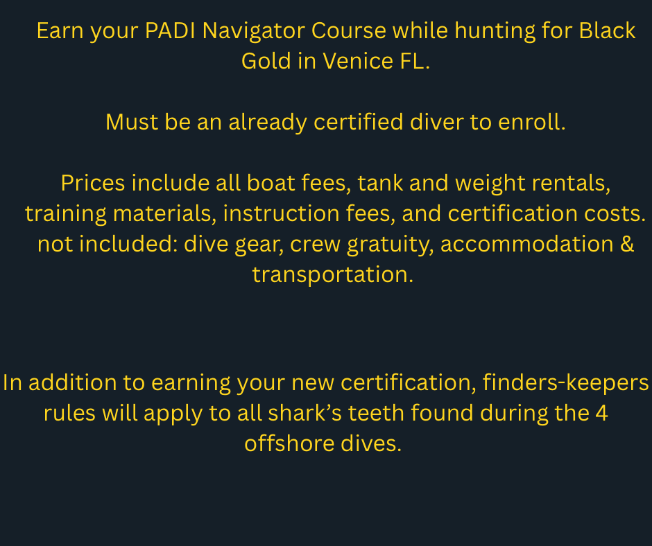BLACK GOLD PADI UNDERWATER NAVIGATOR COURSE